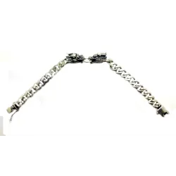 bracelet en argent massif avex dex têtes de dragons pour femme et homme pour 149 frs .-bijouxbijoux.ch