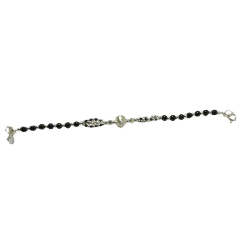 bracelet en argent 925 massif avec des pierres d'onyx pour 149 frs .-bijouxbijoux.ch