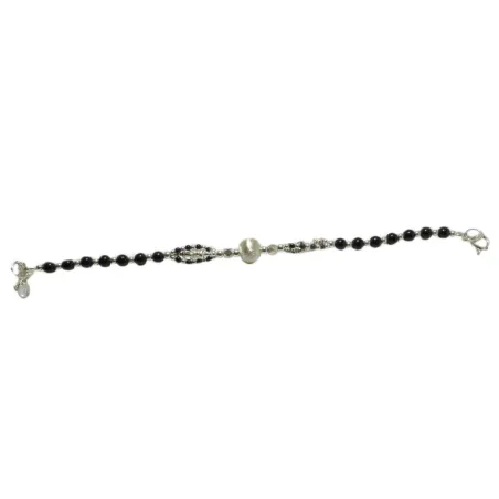 bracelet en argent 925 massif avec des pierres d'onyx pour 149 frs .-bijouxbijoux.ch