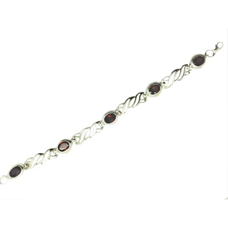 bracelet en argent 925 massif à choix grenat ou améthyste pour 189 francs 