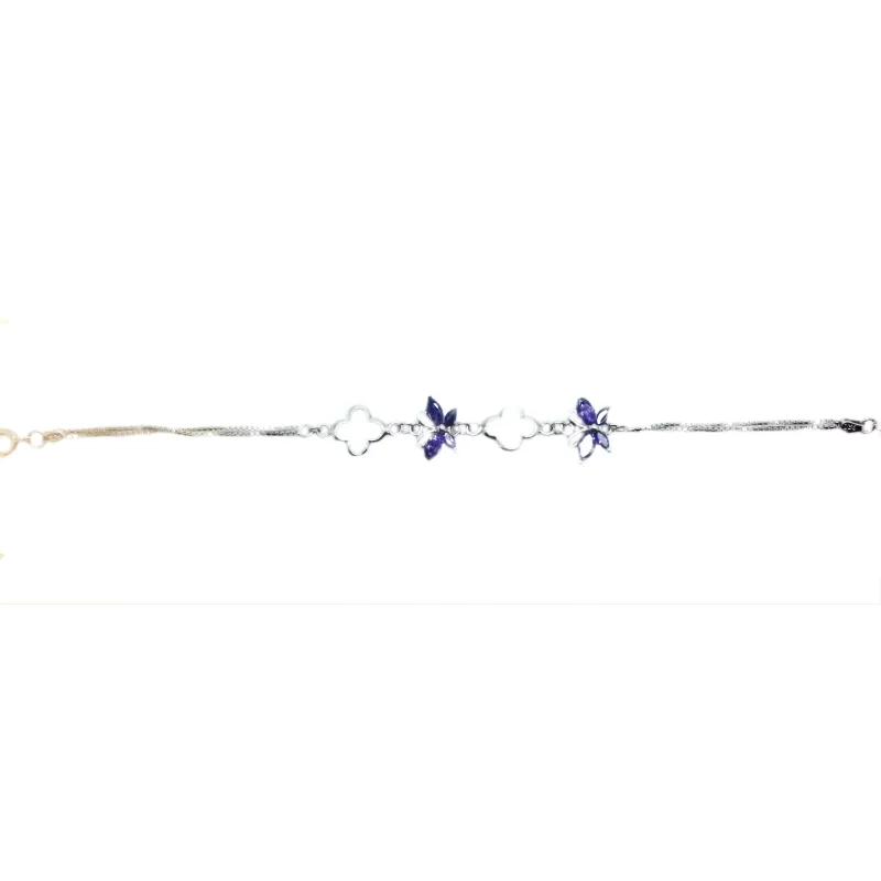 bracelet en argent 925 avec deux papillons pour 69 francs .-bijouxbijoux.ch