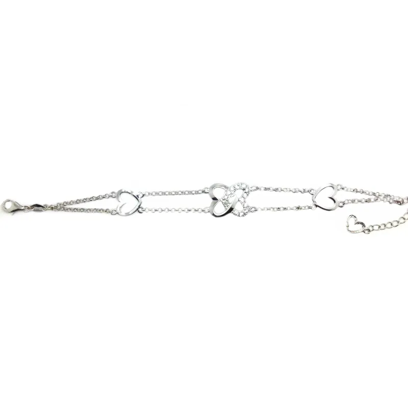 bracelet en argent 925 avec de nombreux coeurs est à vous pour 109 francs .-bijouxbijoux.ch