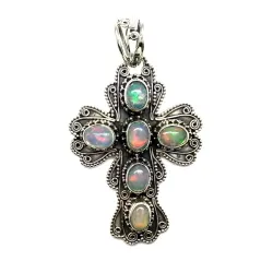 pendentif argent massif 925 avec opales