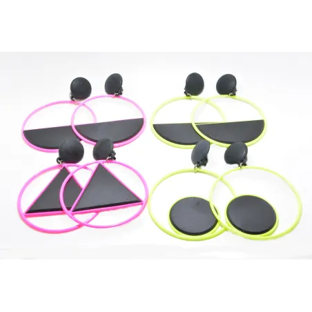 clips d'oreilles pour 5 francs,en plastic , nombreuses couleurs.-bijouxbijoux.ch
