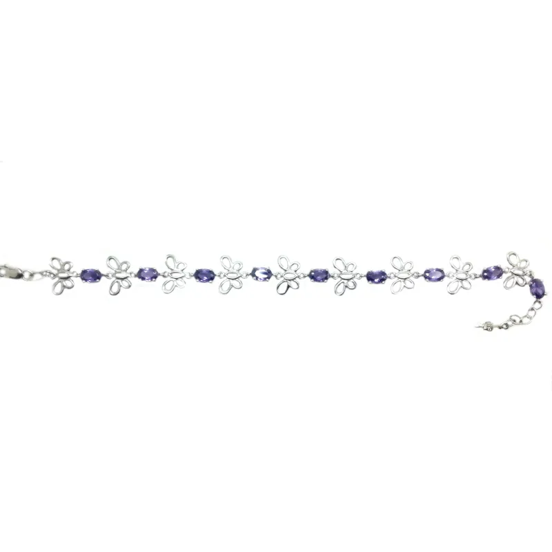 bracelet avec des papillons et des strass, en argent massif pour 109 frs .-bijouxbijoux.ch