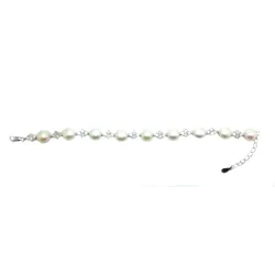 bracelet en argent monté avec de très nombreuses perles et strass ,159 frs .-bijouxbijoux.ch