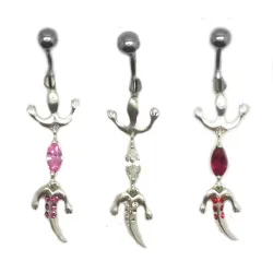 Piercing de nombril Salamandre mobile,bon prix et trés joli.-bijouxbijoux.ch