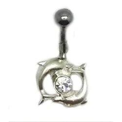 piercing de nombril double dauphinen acier 316 L .-bijouxbijoux.ch