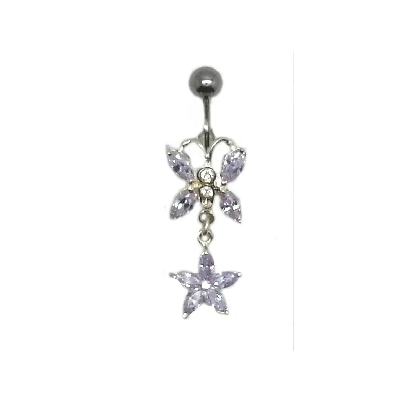 Piercing papillon avec étoile pour le nombril.- bijouxbijoux.ch