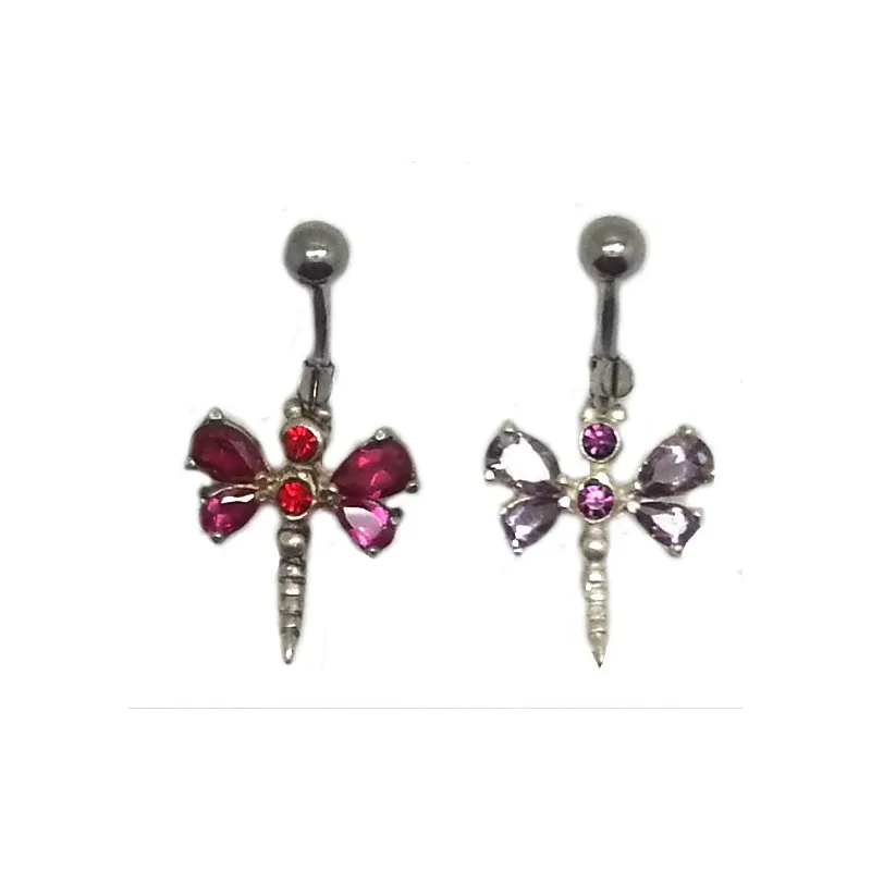 piercing de nombril papillon avec cristaux.- bijouxbijoux.ch
