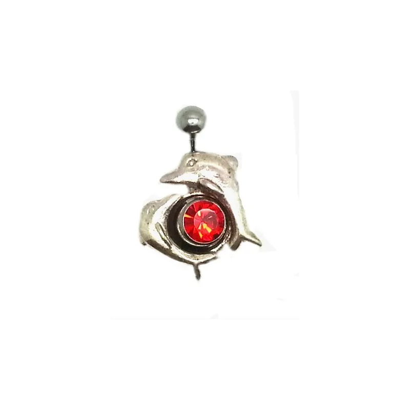 double dauphin pour ce piercing de nombril acier 316 L.-bijouxbijoux.ch