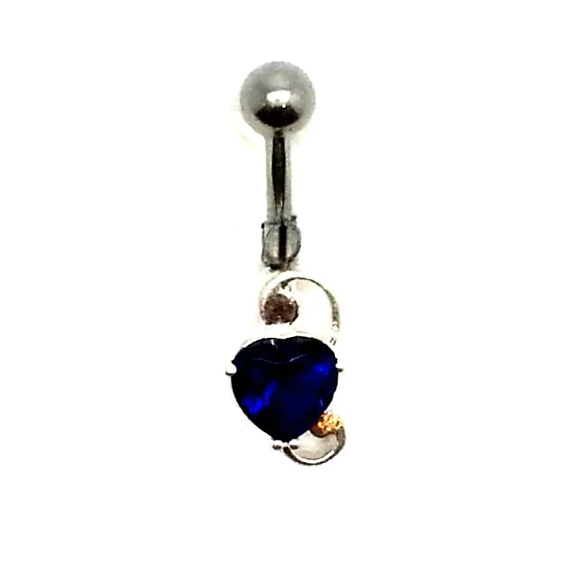 piercing de nombril motif en argent et tige en acier chirurgical top prix. - bijouxbijoux.ch