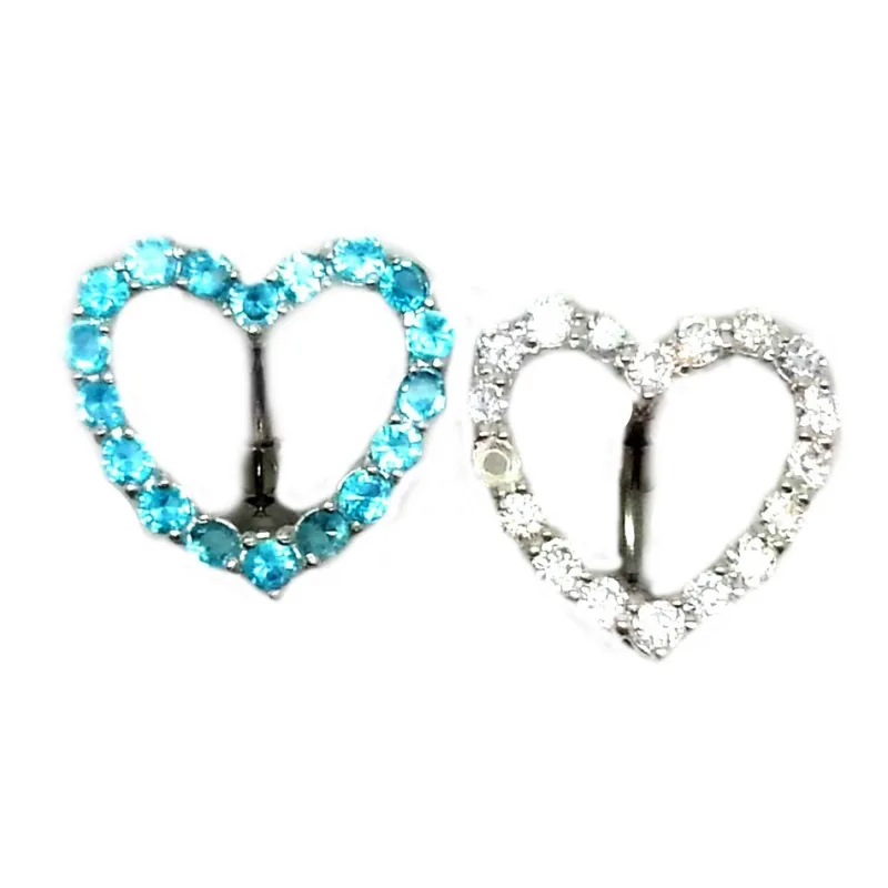 piercing de nombril coeur de strass de couleurs de haute qualité, vous ravira. - bijouxbijoux.ch