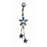 piercing de nombril ,composé d'une étoile et de deux étoiles mobiles de top qualité. - bijouxbijoux.ch