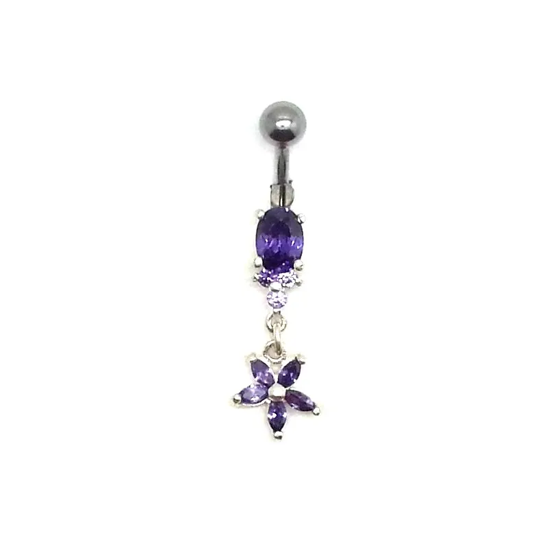 piercing de nombril avec un gros strass et un pendentif en forme d'étoile . - bijouxbijoux.ch