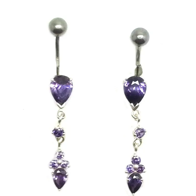 piercing de nombril en argent et acier chirurgical avec 2 strass,vous est proposé par bijouxbijoux.ch