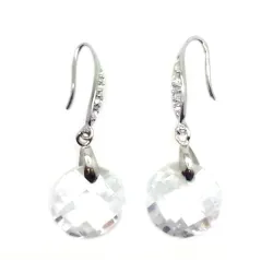 boucles d'oreilles en argent pas cher existe en transparent ou violet.-bijouxbijoux.ch